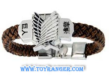 ข้อมือ Attack on Titan หน่วยสำรวจปีกน้ำเงิน สายถักน้ำตาล