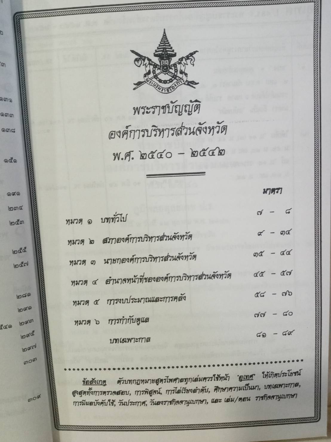 พระราชบัญญัติองค์การบริหารส่วนจังหวัด (ฉบับที่ 1-2) พ.ศ.2540-2542
