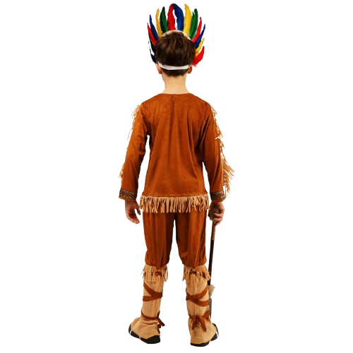 ชุดแฟนซีเด็กอินเดียแดง+ปีกนกประดับผม Indiana Boy มีขนาด S 110-120, M 120-135, L 135-150