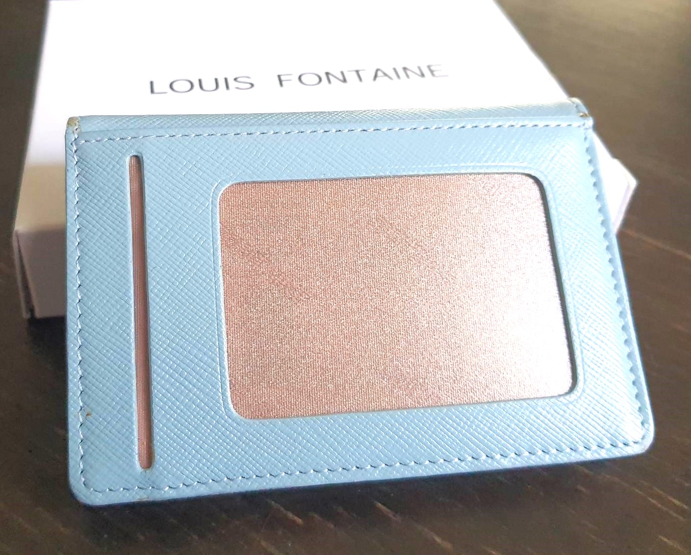 กระเป๋านามบัตร Louis Fontaine ฟ้า ใหม่ แท้