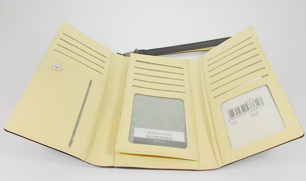 กระเป๋าสตางค์ JEAN-LOUIS SCHERRER ดำ-ครีมไข่ไก่ ใหม่ แท้