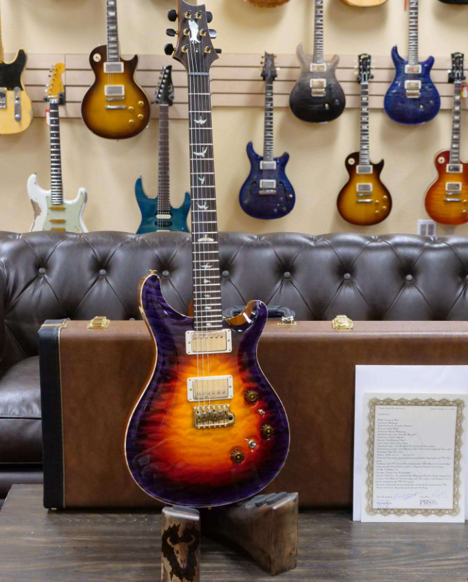 PAUL REED SMITH PRS PRIVATE STOCK # 9132 QUILT TOP CUSTOM 24 PIEZO BRAZILIAN ROSEWOOD BOARD INDIAN OCEAN SUNSET