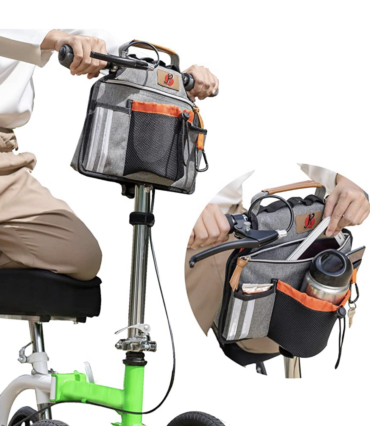 Deluxe Double-Sided Tote Bag for Knee Walkers by PF™ - Multifunctional Knee Walker Accessories - Compatible with Most Knee Scooters