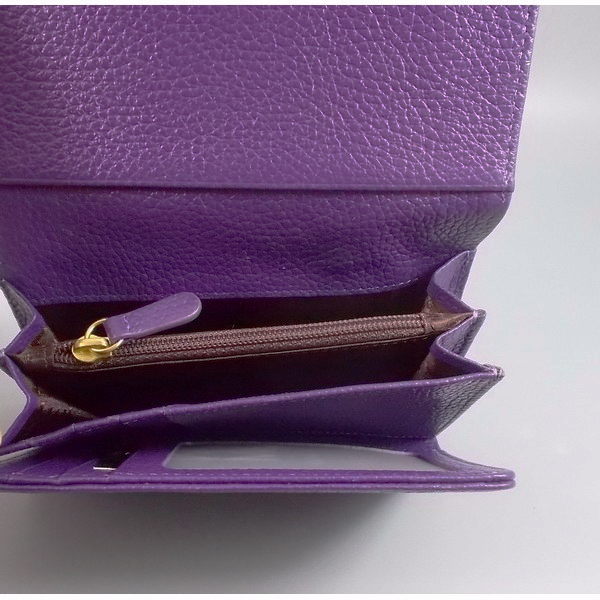 กระเป๋าสตางค์ MICHEL KLEIN - PARIS ม่วงเปลือกมังคุด ใหม่ แท้