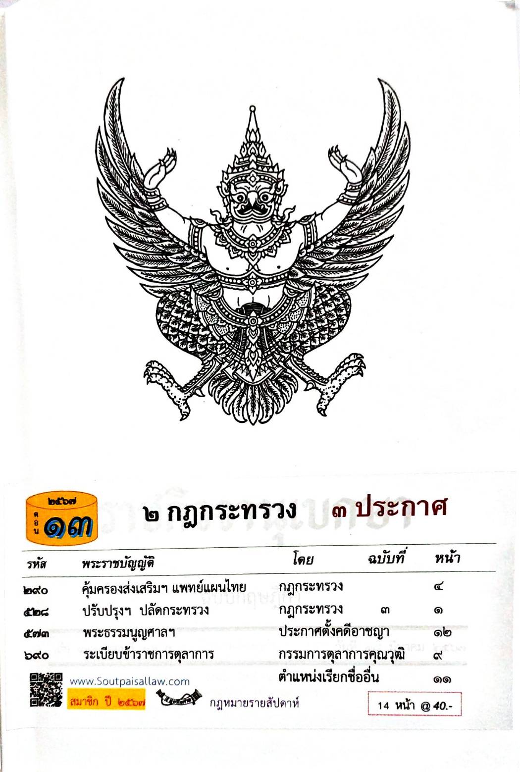 กฎหมายใหม่ปี 2567 ตอนที่ 13 2 กฎกระทรวง 3 ประกาศ