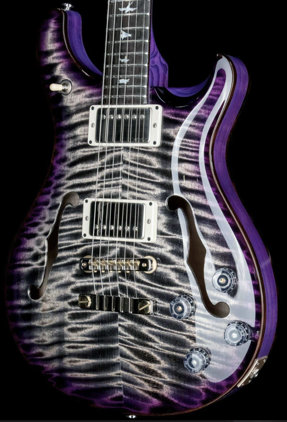 PRS Private Stock 9065 McCarty 594 Hollowbody II Curly Maple Top Brazilian Rosewood Board Charcoal Purple Burst