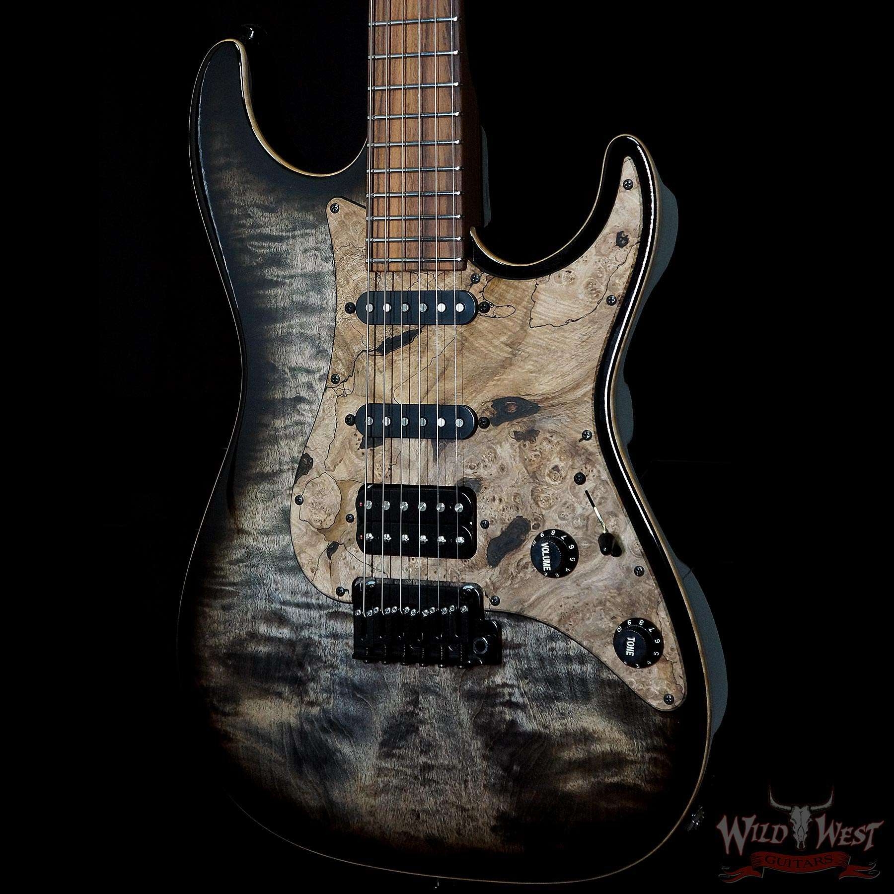 Suhr Custom Standard Maple Top Trans Charcoal Burst Reverse Head HSS No.22506