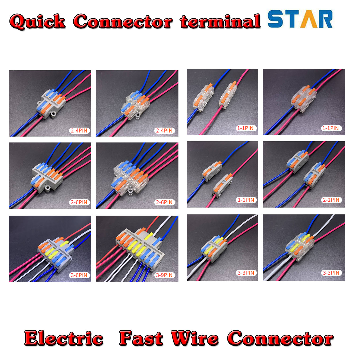 ขั้วต่อสายไฟ Fast Connector Treminal (1P to 1P) Pack 10 pcs.
