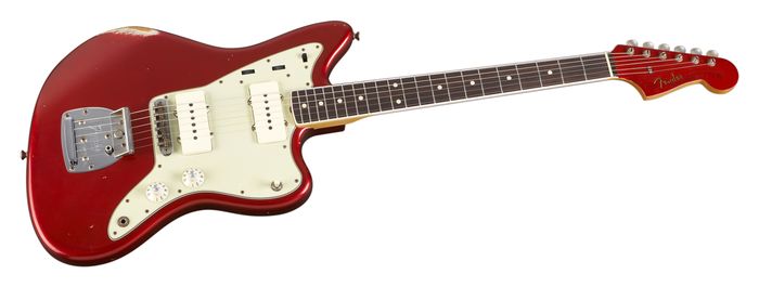 Fender Custom Shop 1965 Jazzmaster Relic Electric Guitar Master Built by Dale Wilson Candy Apple Red With Matching Painted Head Cap