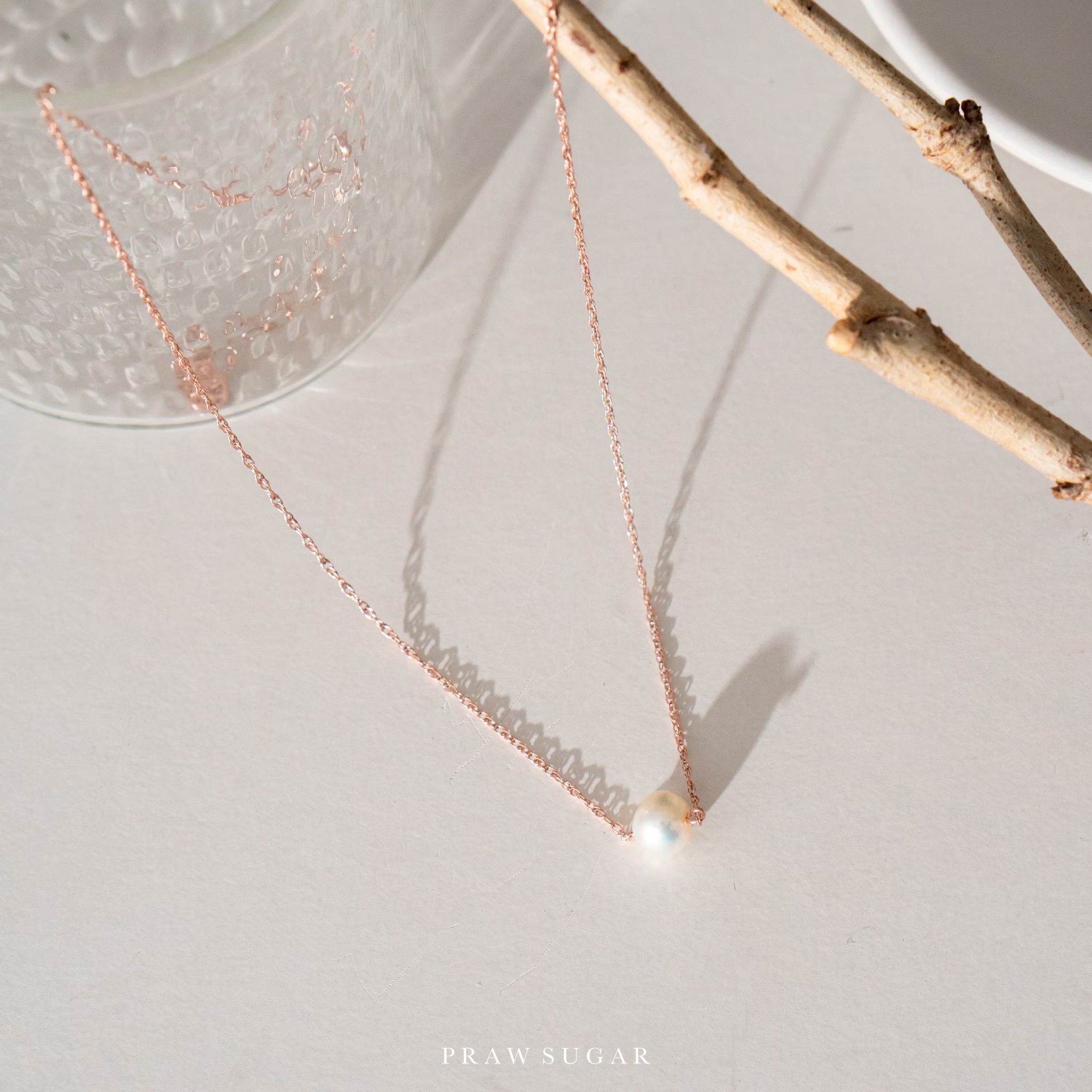 Mid Baroque Fresh Water Pearl Necklace - สร้อยคอจี้มุกแท้บาร็อคขนาดกลาง (มุกแท้+สร้อยเงินแท้)
