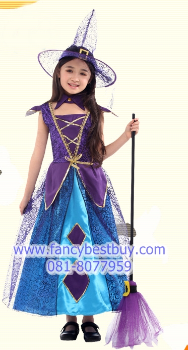 ชุดฮาโลวีนเด็กหญิง ชุดแม่มดน้อย สำหรับงานแฟนซี วันฮาโลวีน Beauty Witch ขนาด M, XL