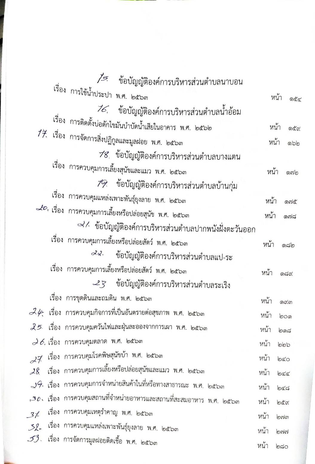 ข้อบัญญัติองค์การบริหารส่วนตำบล ( ตอนพิเศษ 289) พ.ศ. 2566