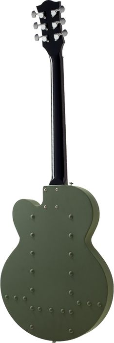 Normandy Army Green Powdercoat Archtop Guitar with Bigsby Vibrato Tailpiece Army Green