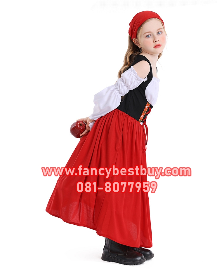 ชุดยุโรป เรอเนสซองส์ Renaissance ชุดย้อยยุค ประจำชาติสวิส Switzerland / ชุดฮังการี Hungary S(115-125), M(125-135), L(135-145), ( XL (145-155)