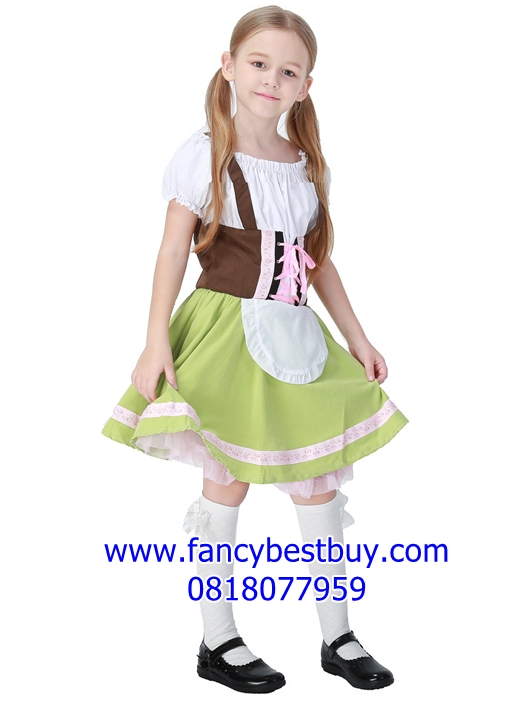 ชุดแฟนซี ชุดประจำชาติเยอรมันนี ชุดประจำชาติสวิตเซอร์แลนด์ Germany and Switzerland costume สำหรับแฟนซีเด็กหญิง ขนาด M 125-135, L135-148, XL 148-160