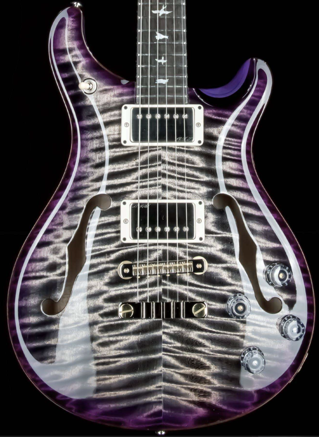PRS Private Stock 9065 McCarty 594 Hollowbody II Curly Maple Top Brazilian Rosewood Board Charcoal Purple Burst