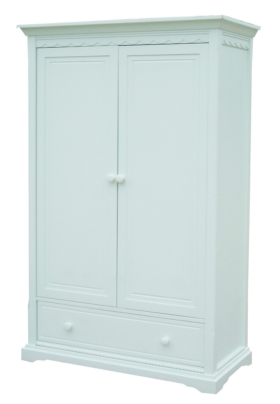 ตู้เสื้อผ้า 2 บานเปิด รุ่น Isabella ขนาด W 108 x D 52 x H 170 Cms. สีขาว