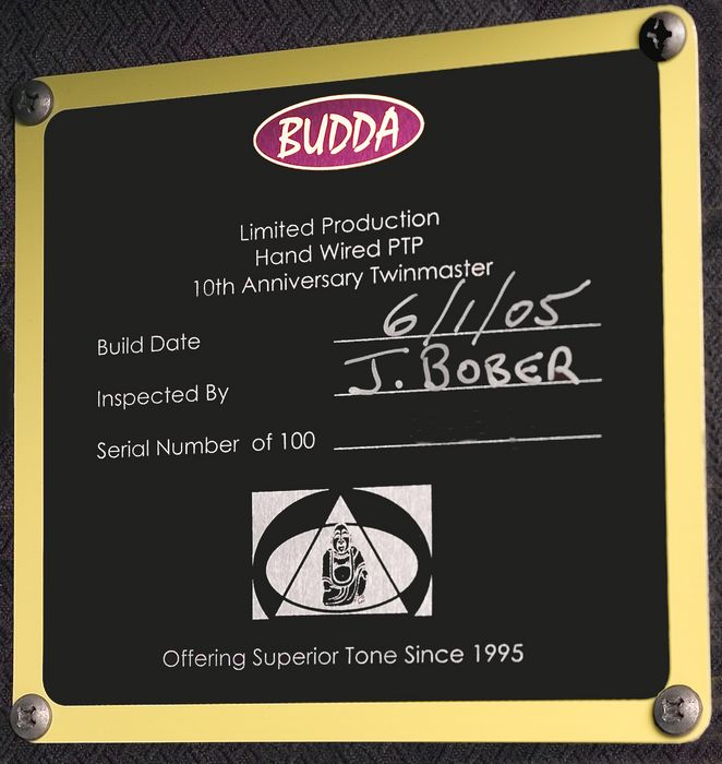 Budda TwinMaster 10th Anniversary Reissue Hand-Wired Combo