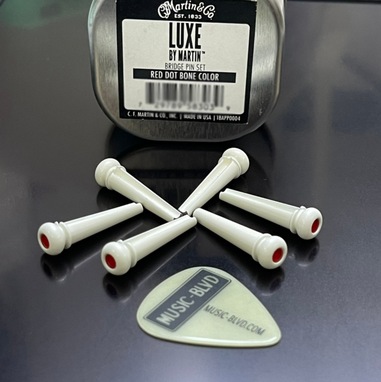 Martin Luxe Liquidmetal Bridge Pin Set - Bone Colored