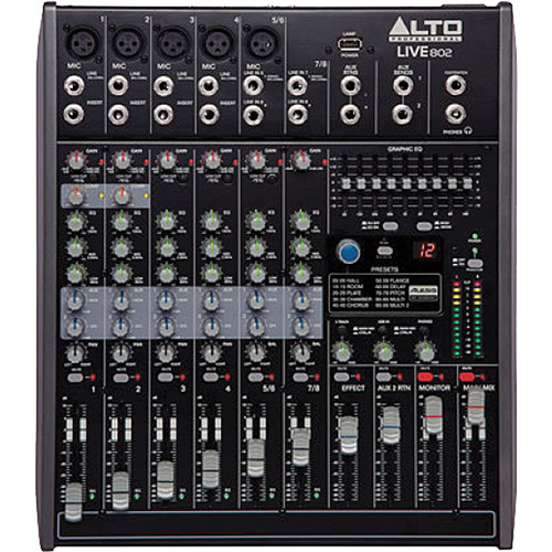 Alto Live 802 8-Channel/2-Bus Mixer with DSP and USB
