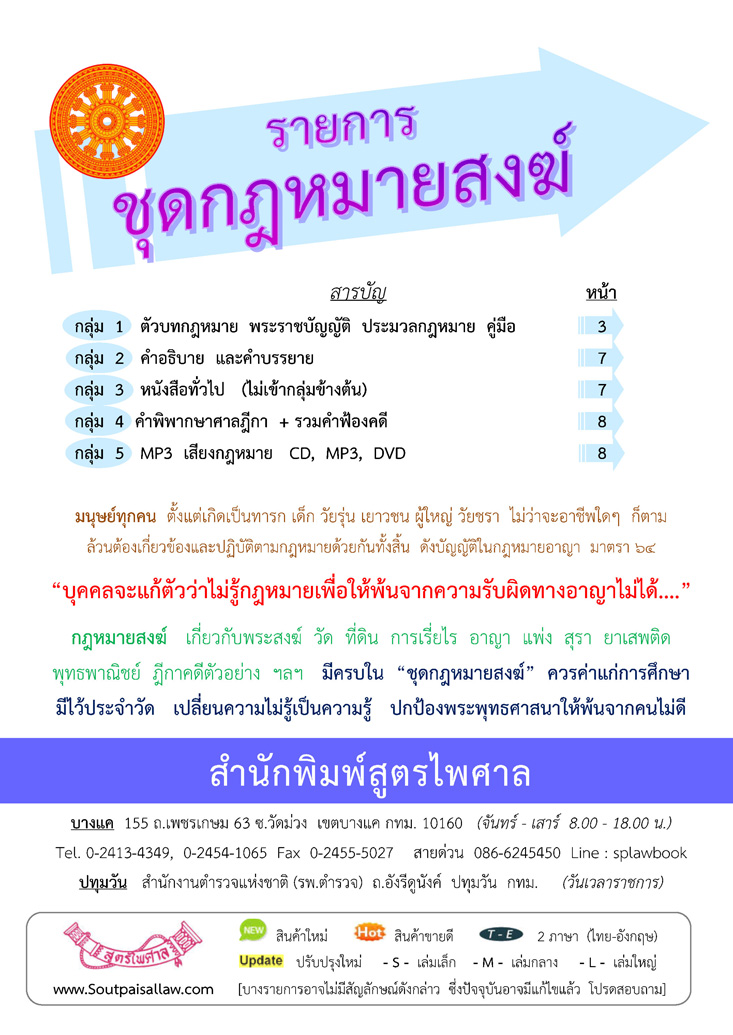 ชุดถวายสังฆทานตู้กฎหมายสงฆ์ (แถมตู้ใส่หนังสือ)