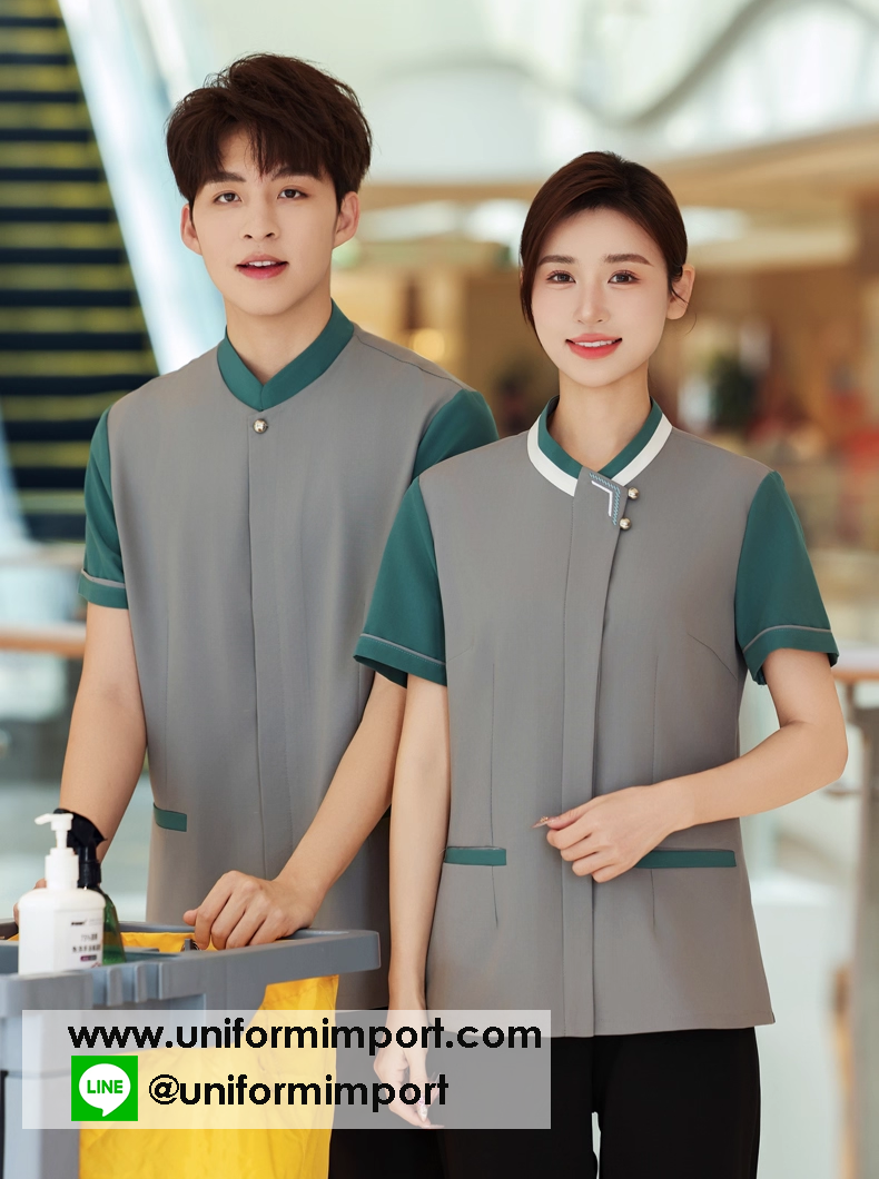 เสื้อพนักงานทำความสะอาด ++คลิกภาพดูรายละเอียดด้านใน เสื้อแม่บ้าน เสื้อแม่บ้านโรงแรม เสื้อฟอร์มพนักงาน ยูนิฟอร์ม uniform เสื้อพนักงานโรงแรม