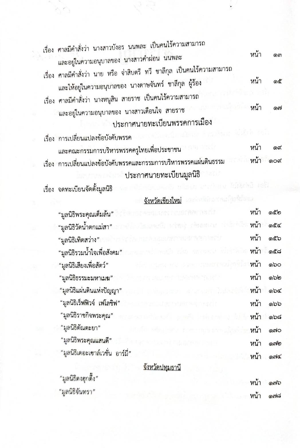 กฎหมายออกใหม่ 55/66 ประกาศศาลเยาวชนและครอบครัว.. ประกาศนายทะเบียนพรรค สมาคม - มูลนิธิ