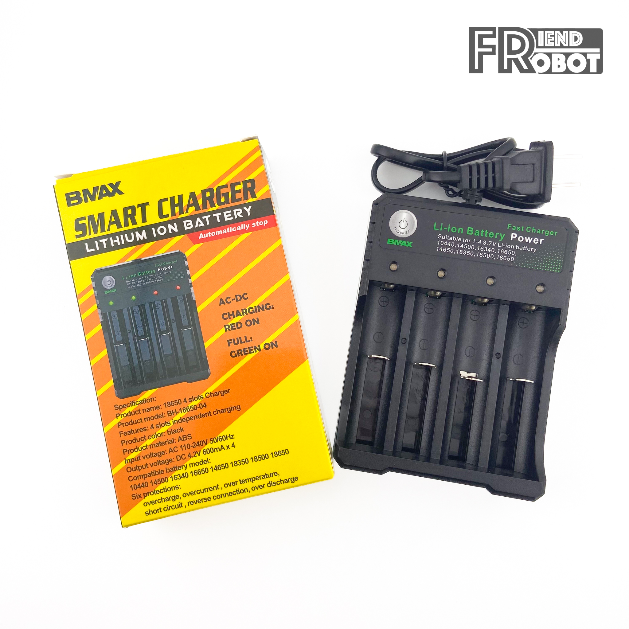 เครื่องชาร์จ 4 ช่องชาร์จ BMax รุ่น BH-1850-04