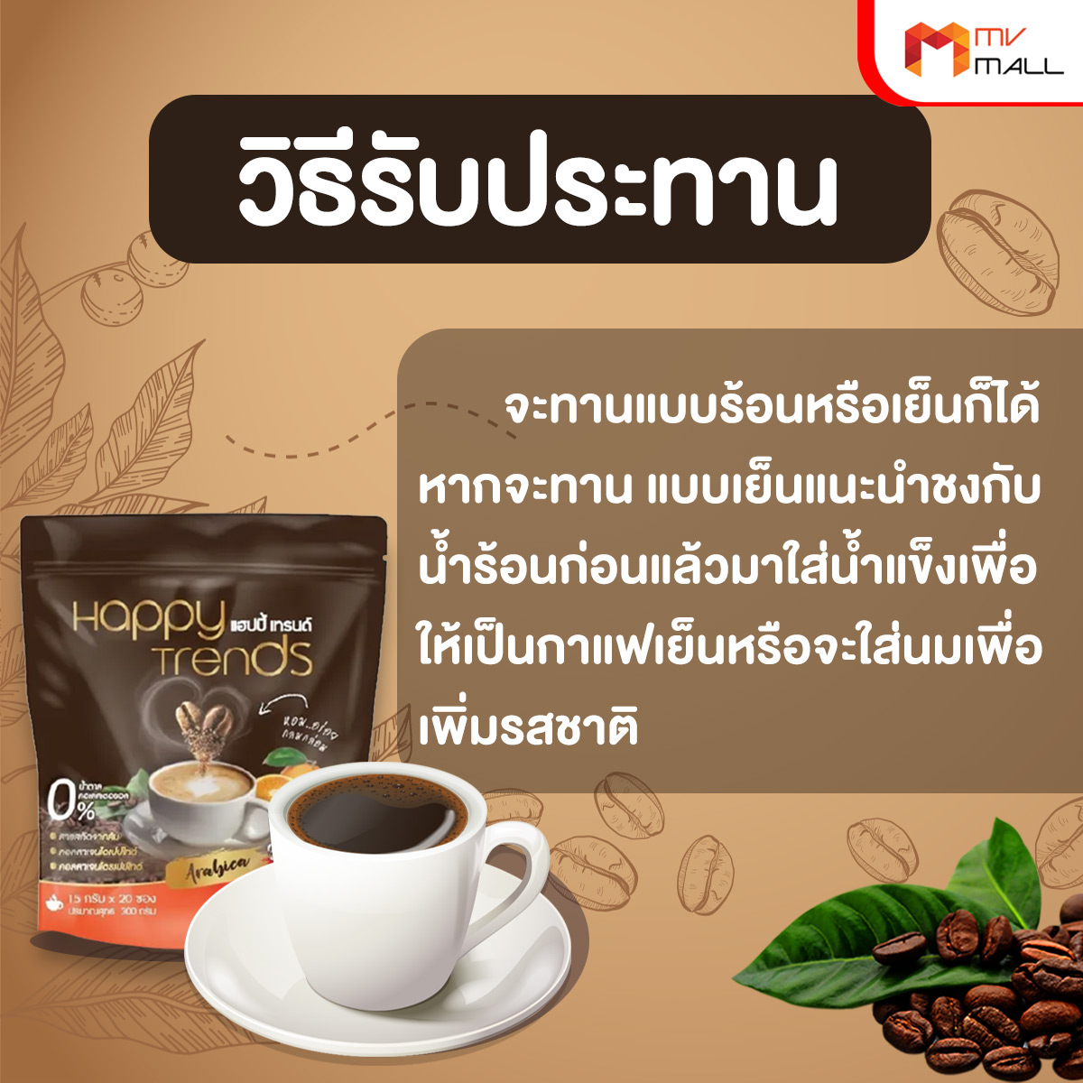 Happy Trends Coffee กาแฟแฮปปี้ เทรนด์ คอฟฟี่ 5 แพค