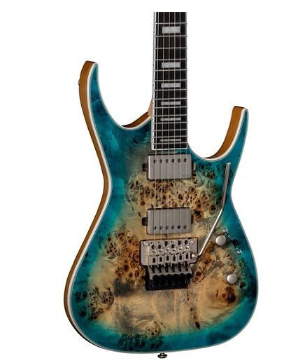 Dean Exile Select Burled Poplar with Floyd Electric Guitar Satin Turquoise Burst