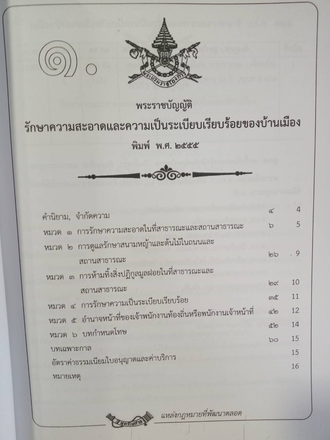 พระราชบัญญัติรักษาความสะอาดและความเป็นระเบียบเรียบร้อยของบ้านเมือง