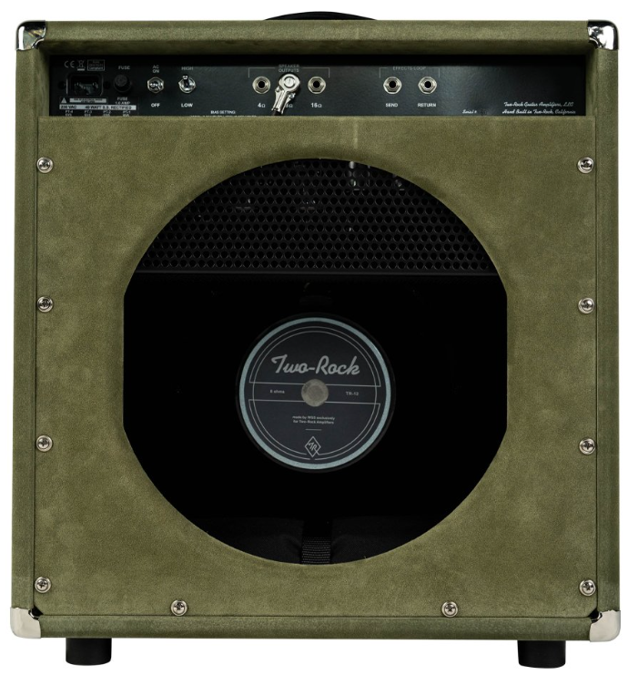 Two Rock Traditional Clean 40 Watt Combo D-Style Moss Green Suede Cane Grill Silver Skirted Knobs