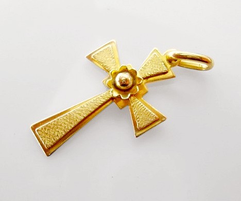 จี้กางเขน ทองแท้ 18K - งานนอก สวยๆ - น้ำหนัก 3.6 กรัม