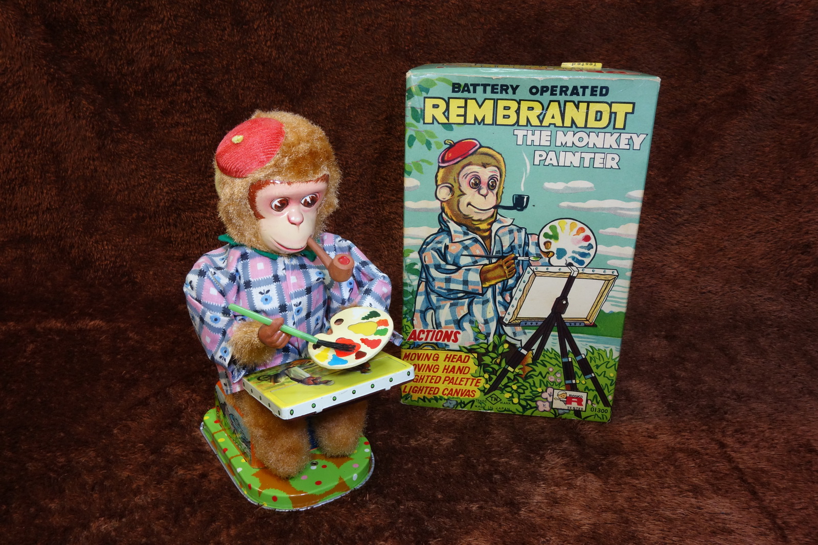 50s Nomura Rembrandt The Monkey Painter Battery Operated
