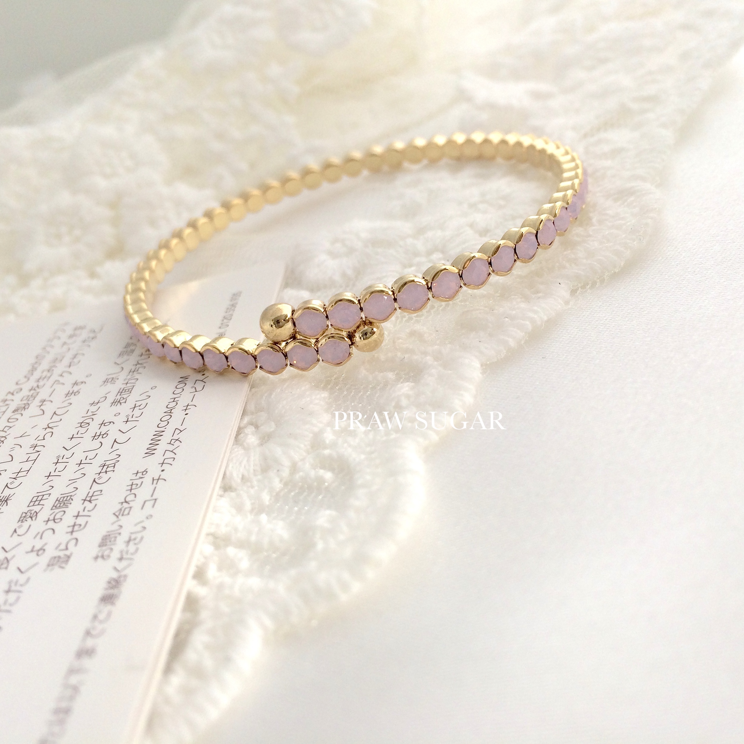 Lovely Pastel Color Bracelet - กำไลคริสตัลสีพาสเทลเม็ดเรียง (มี 5 สี)