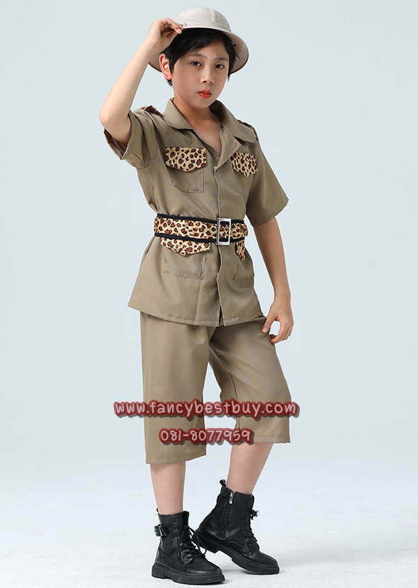 ชุดอาชีพในฝัน ชุดนักสำรวจ ชุดซาฟารี ชุดนักโบราณคดี ชุดเจ้าหน้าที่สวนสัตว์ ชุดปศุสัตว์ (แถมฟรีหมวกผ้า ดูรูปแนบ) ขนาด M 120-130