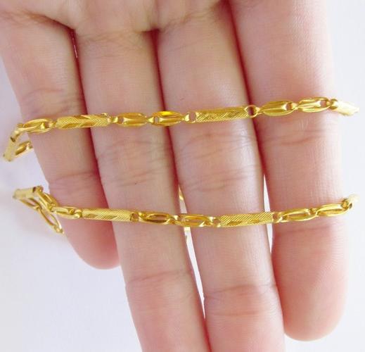 สร้อยคอ ทองแท้ 96.5% ลายสลับ - น้ำหนัก 7.6 กรัม (ยาว 23.5 นิ้ว)