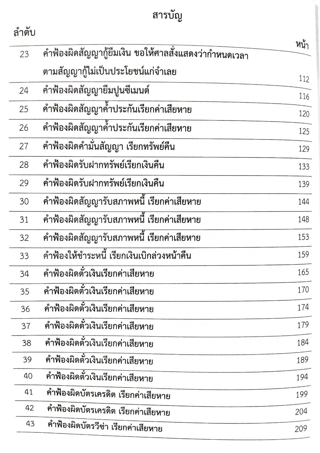 รวมคำฟ้องคดีแพ่ง เล่ม 6 สัญญา ค้ำประกัน ฝากทรัพย์ ตั๋วเงิน บัตรเครดิต