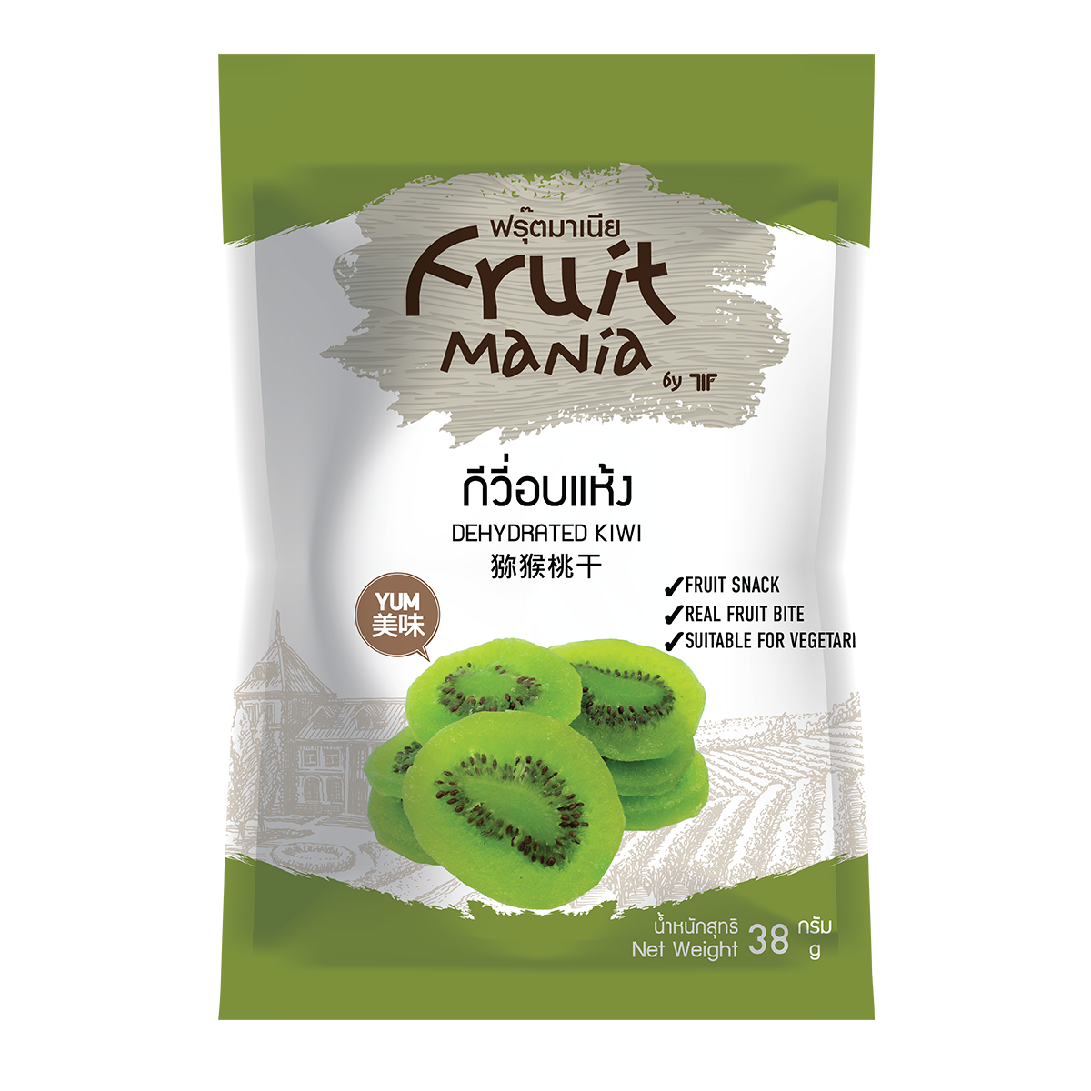 FruitMania ฟรุ๊ตมาเนีย กีวี่อบแห้ง 38 กรัม DEHYDRATED KIWI