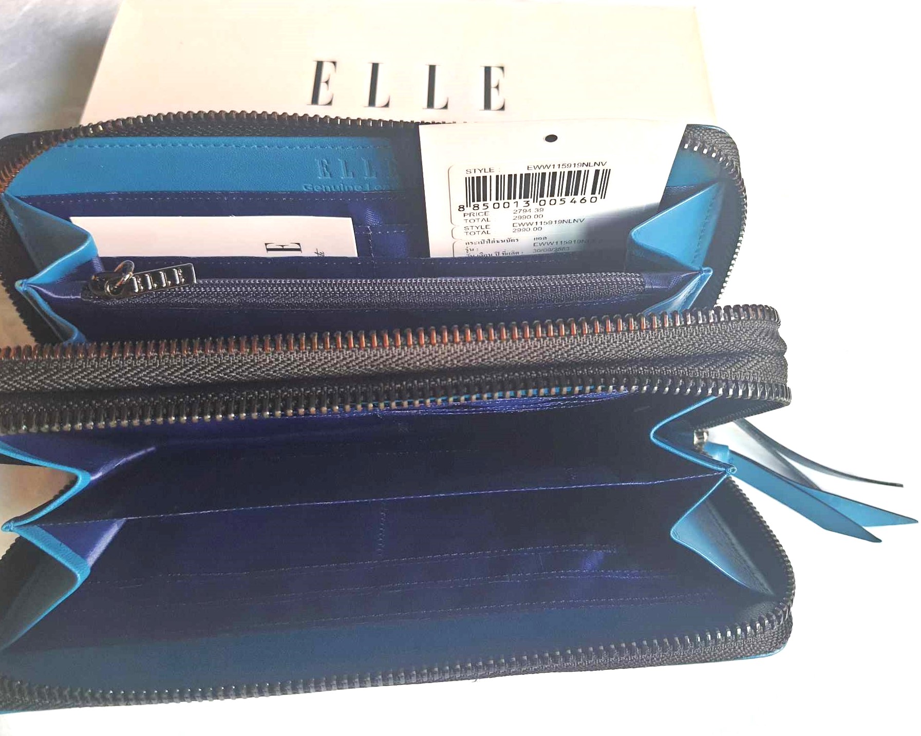 กระเป๋าสตางค์ ELLE น้ำเงินคราม ใหม่ แท้