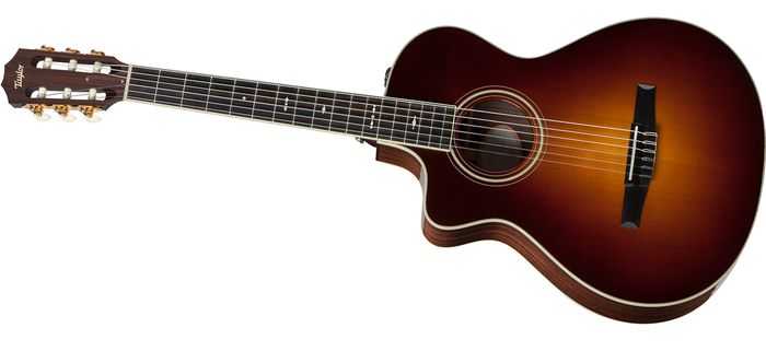 Taylor 2012 712ce-N-L Rosewood/Spruce Nylon String Grand Concert Left-Handed Acoustic-Electric Guitar Vintage Sunburst