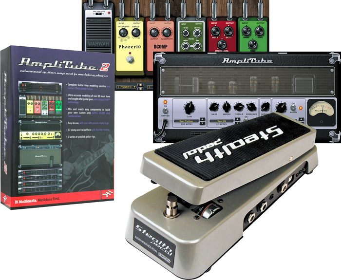 IK Multimedia StealthPedal Audio Interface/Controller + AmpliTube 2 Guitar Amp and Effects Modeling Plug-In