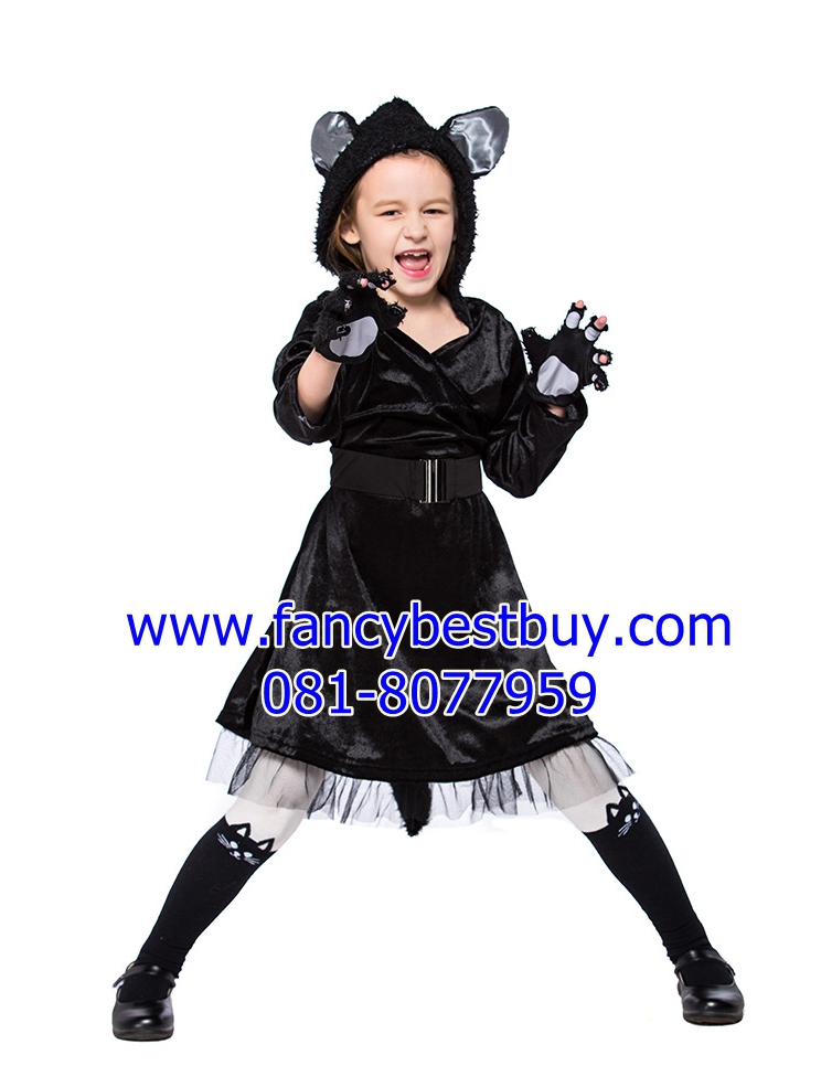 ชุดแฟนซีแมวดำ ชุดแฟนซีเด็ก CAT COSTUME ชุดแฟนซีสัตว์ มี ขนาด S(100-115), M(115-125), L(125-140)