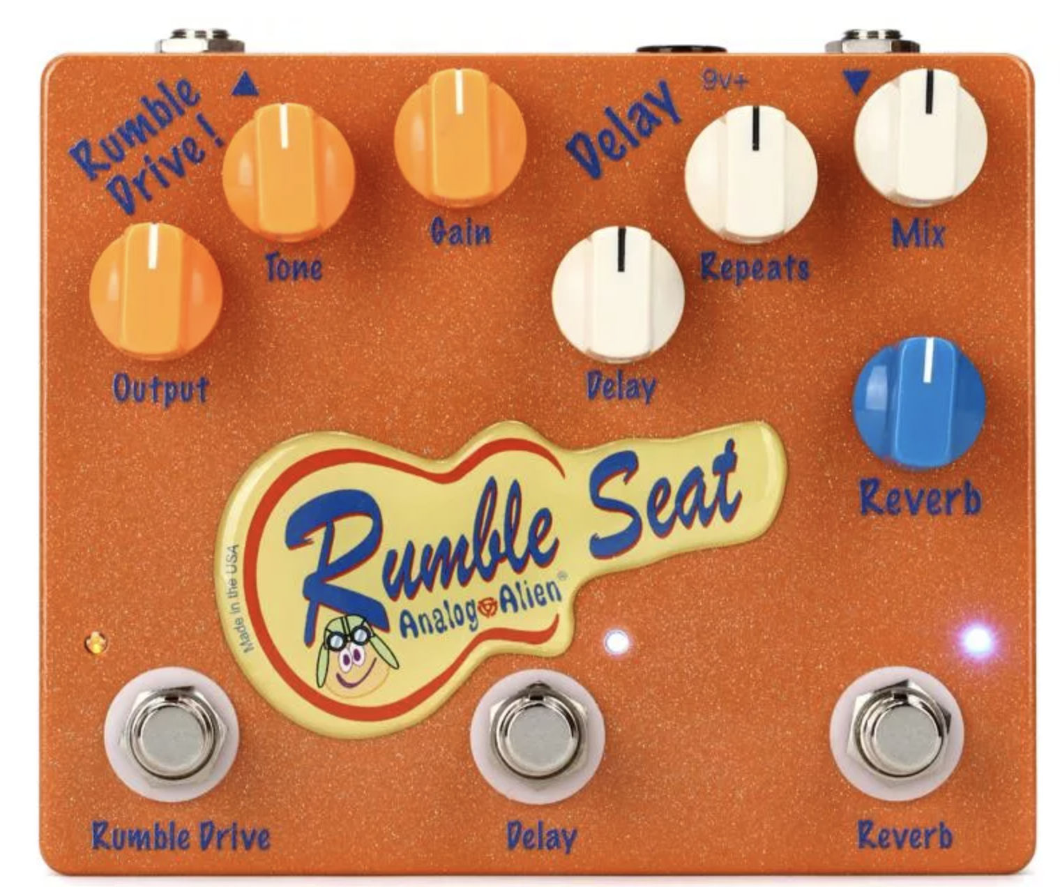 Analog Alien Rumble Seat Overdrive / Delay / Reverb Pedal