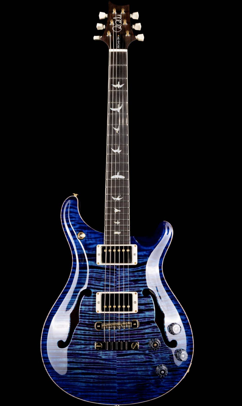 PRS Wood Library McCarty 594 Hollowbody II Flame Maple 10 Top Violet Blue Burst