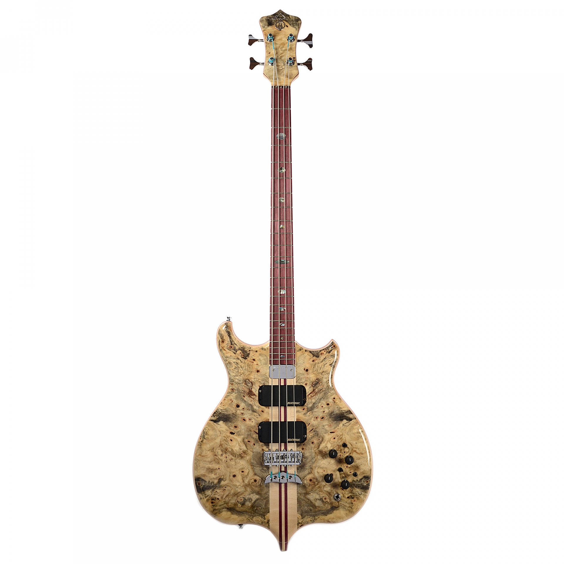 Alembic Mark King Deluxe 4 Buckeye Burl Top/Back Purpleheart Fingerboard No.MK14550