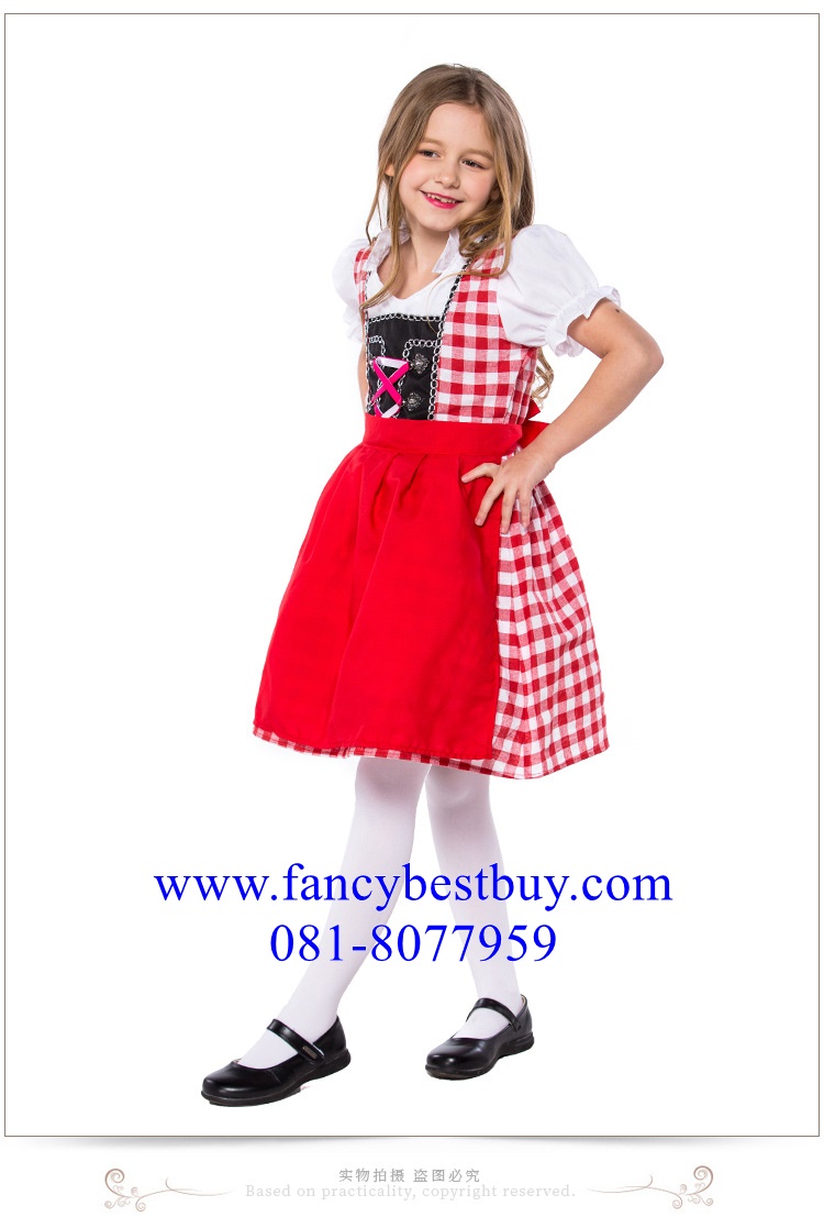 ชุดแฟนซีเด็ก ชุดเยอรมัน ชุดนานาชาติ ชุดประจำชาติเยอรมันนี ชุดสวิตเซอร์แลนด์ ชุดบาวาเรียน มีขนาด S(100-110) เกรด บี (ขอดูรุปได้)