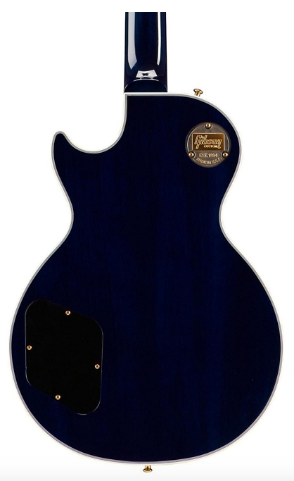 Gibson Custom Les Paul Custom 5A Quilt Top with Gold Hardware Electric Guitar - Transparent Blue