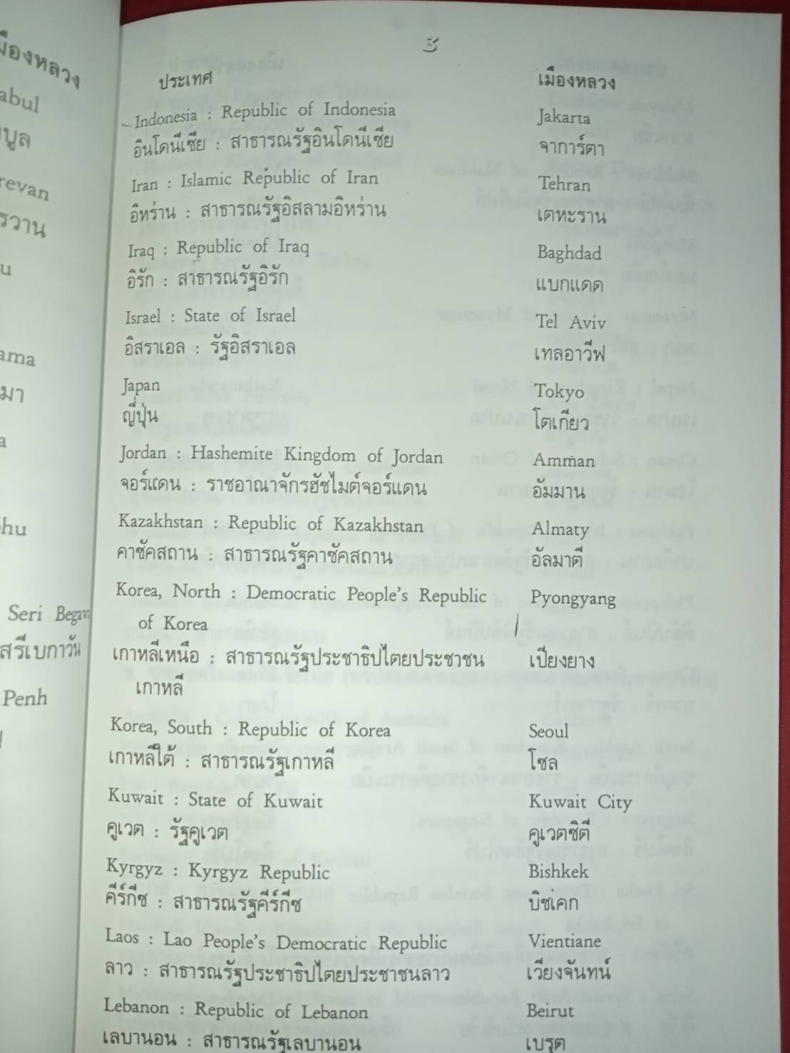 กำหนดชื่อประเทศ ดินแดน เขตการปกครอง และเมืองหลวง (ไทย-อังกฤษ)