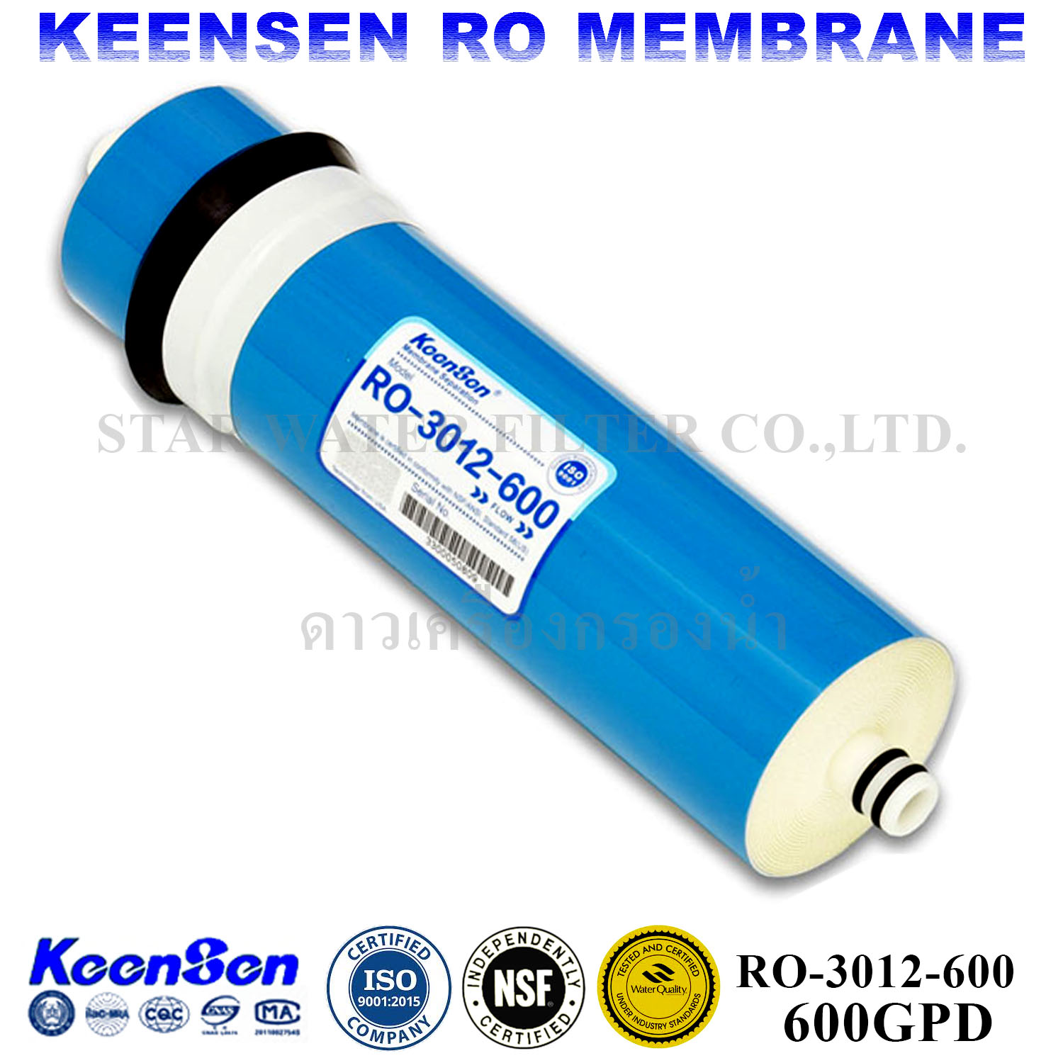 ไส้กรองน้ำ RO Membrane RO-3012-600 GPD Keensen